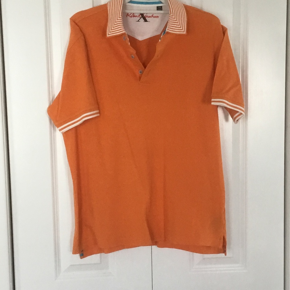 Robert Graham Vibrant Orange Polo Shirt - L
